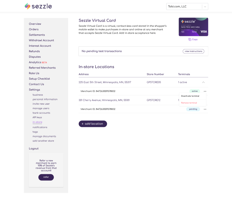 Who Accepts Sezzle Virtual Card